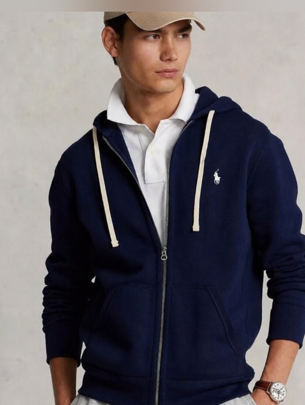 Polo Ralph Lauren — Fleece Hoodie Zip-Up Navy size medium